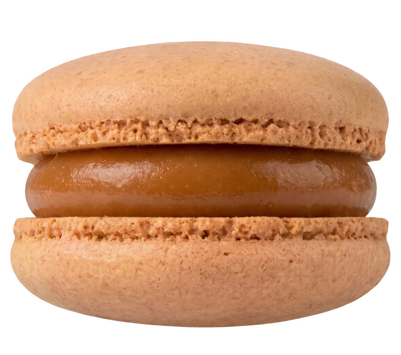 A salted caramel macaron